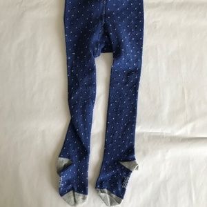 Jacadi blue with polka dot tights